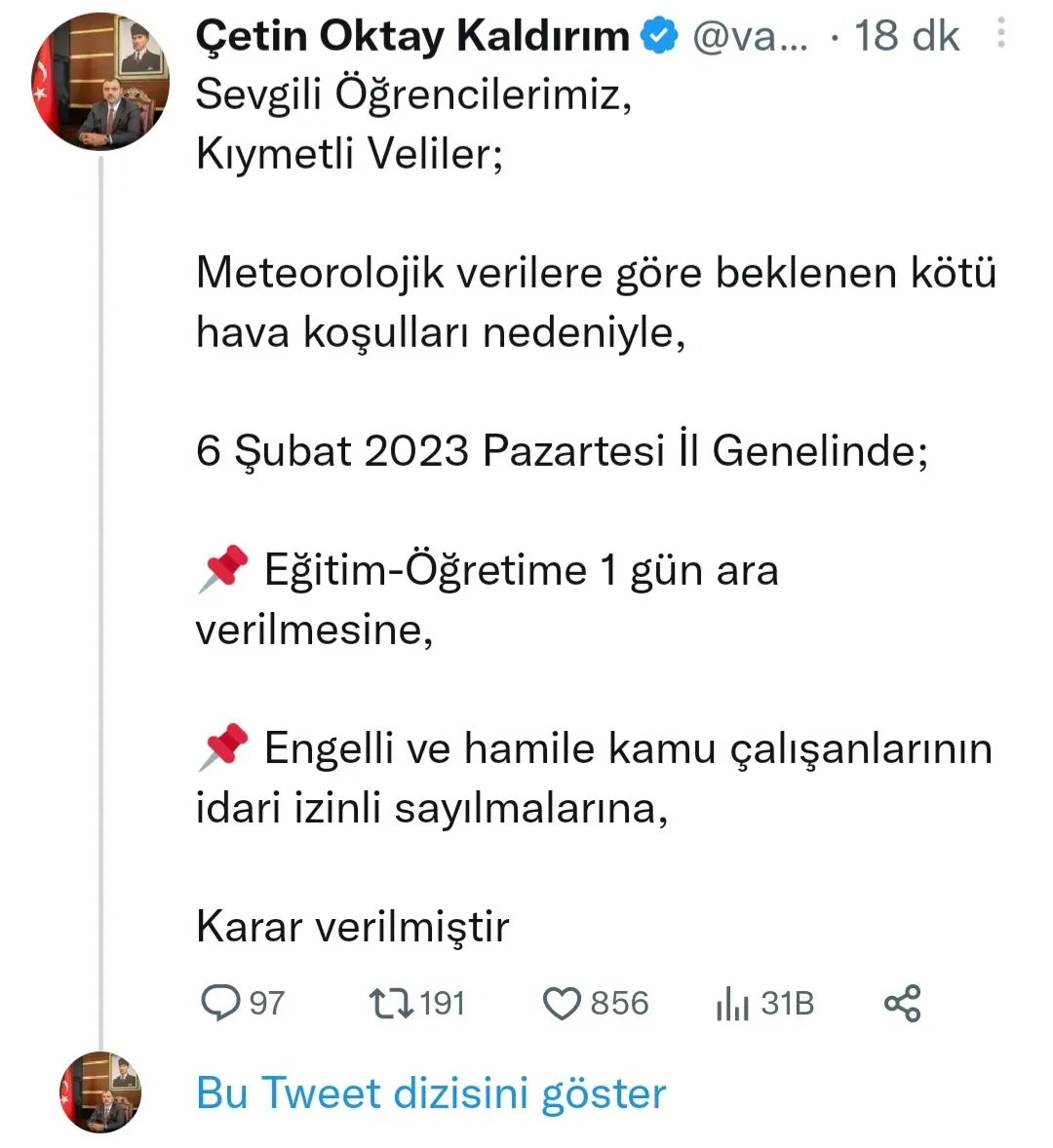 Haber: Sakarya’da Okullar tatil - Galeri-1