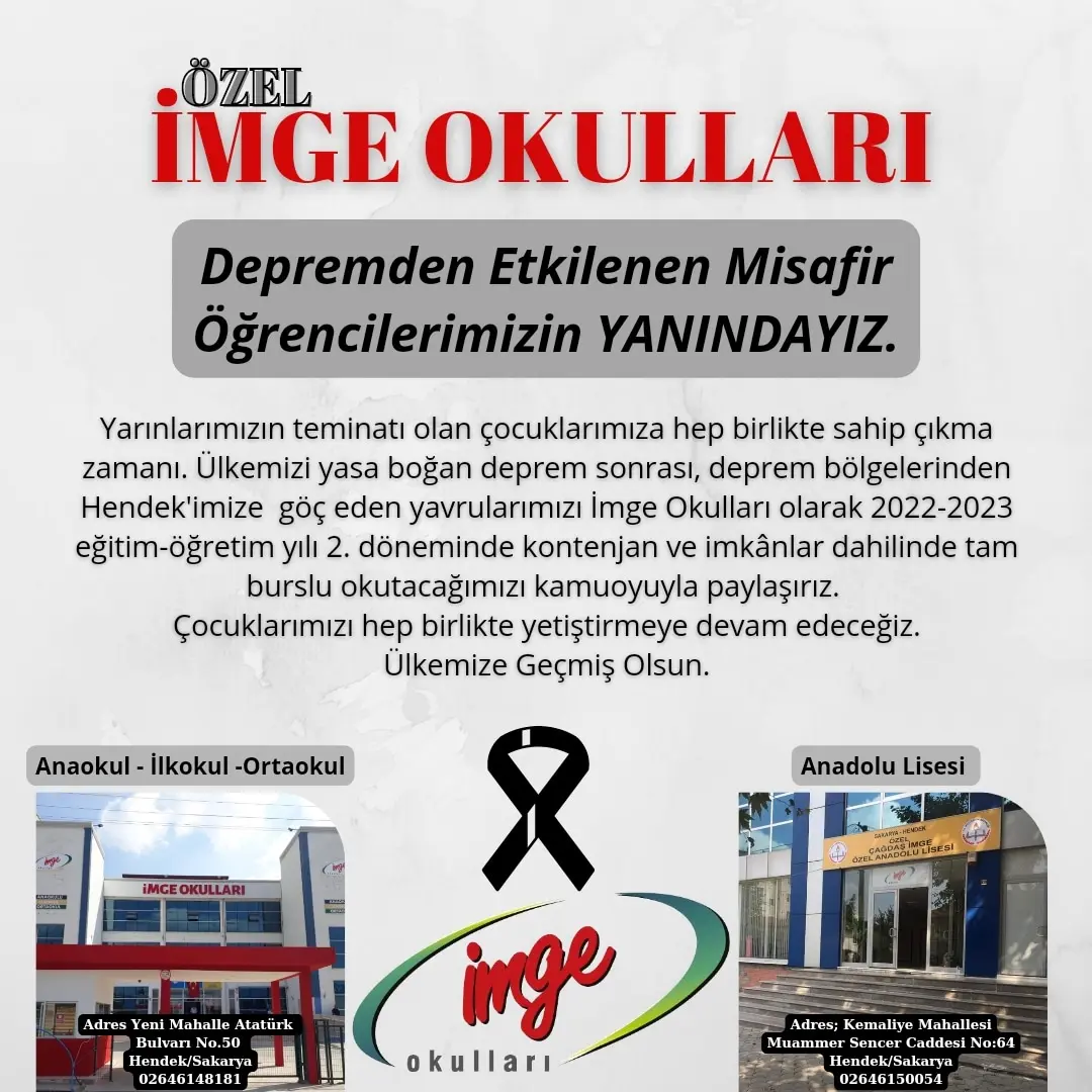Haber: Depremden Etkilenen Misafir Öğrencilerimizin YANINDAYIZ. - Öne Çıkan