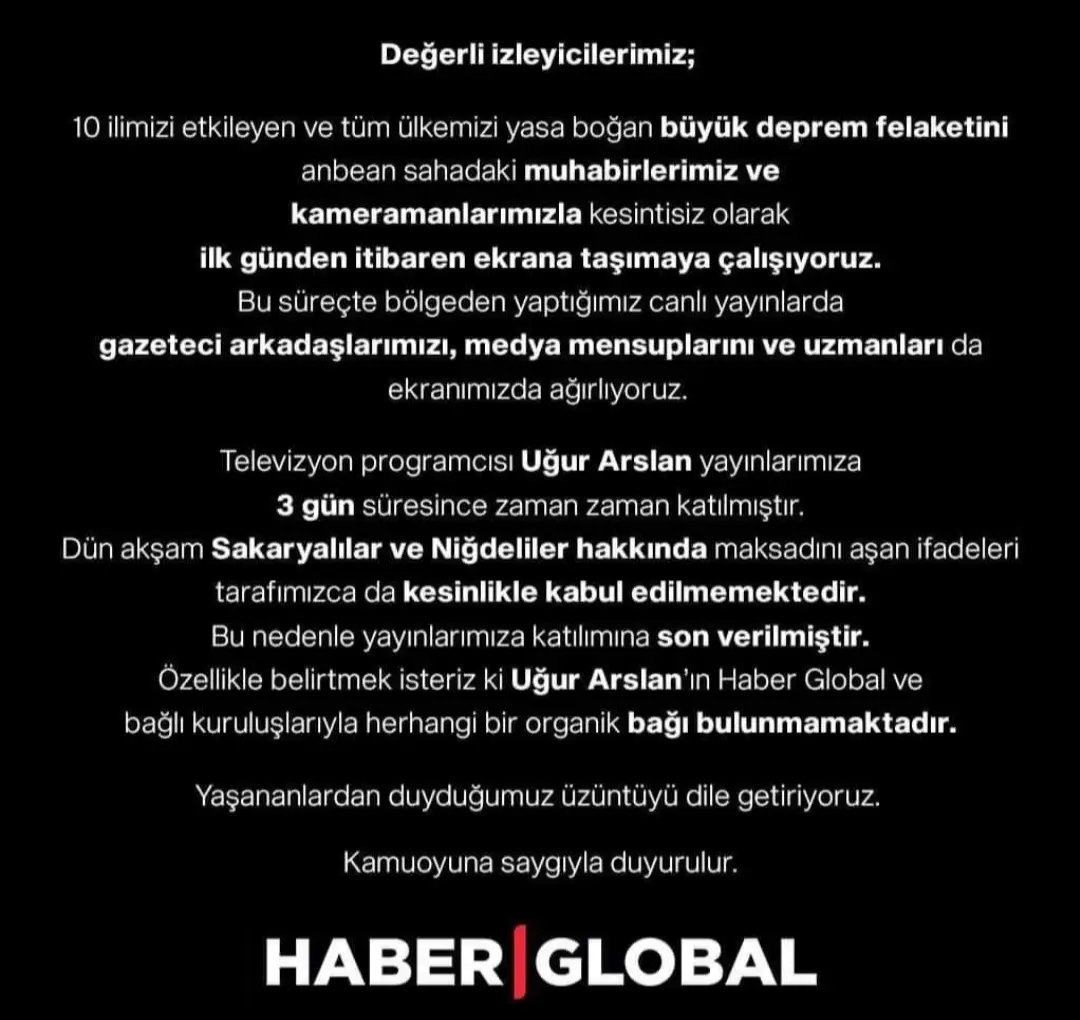 Haber: Uğur Arslan'ın işine son verildi - Öne Çıkan