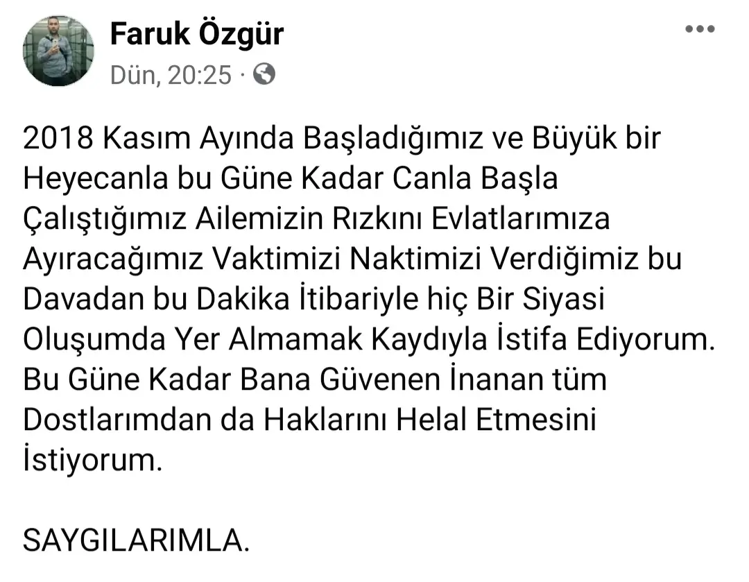 Haber: Başkan Özgür ve Yönetimi istifa etti - Galeri-1