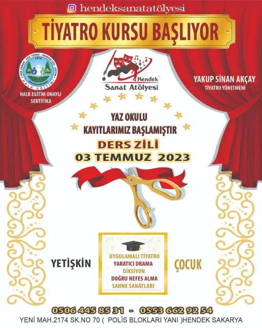 Tiyatro Kurs Kayıtları devam ediyor