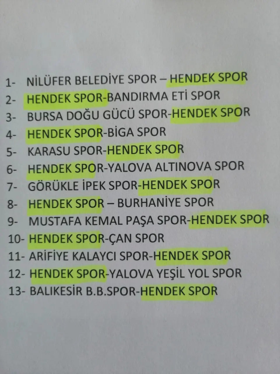 Haber: Hendekspor’un İlk Maçı Bursa Deplasmanında - Galeri-1