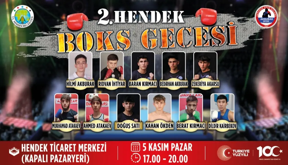 Haber: Hendek Boks Turnuvası 5 Kasım’da Kapalı Pazar Yerinde - Öne Çıkan