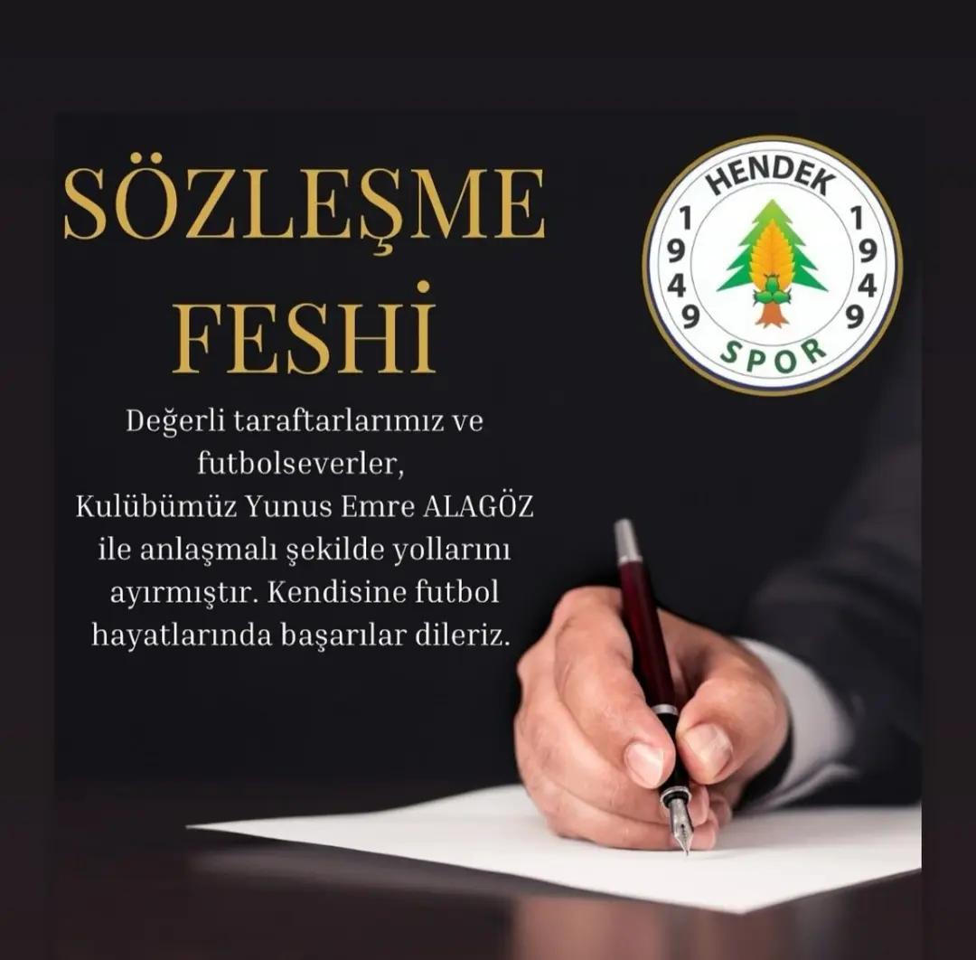 Haber: Hendekspor Alagöz ile yolları ayırdı - Öne Çıkan