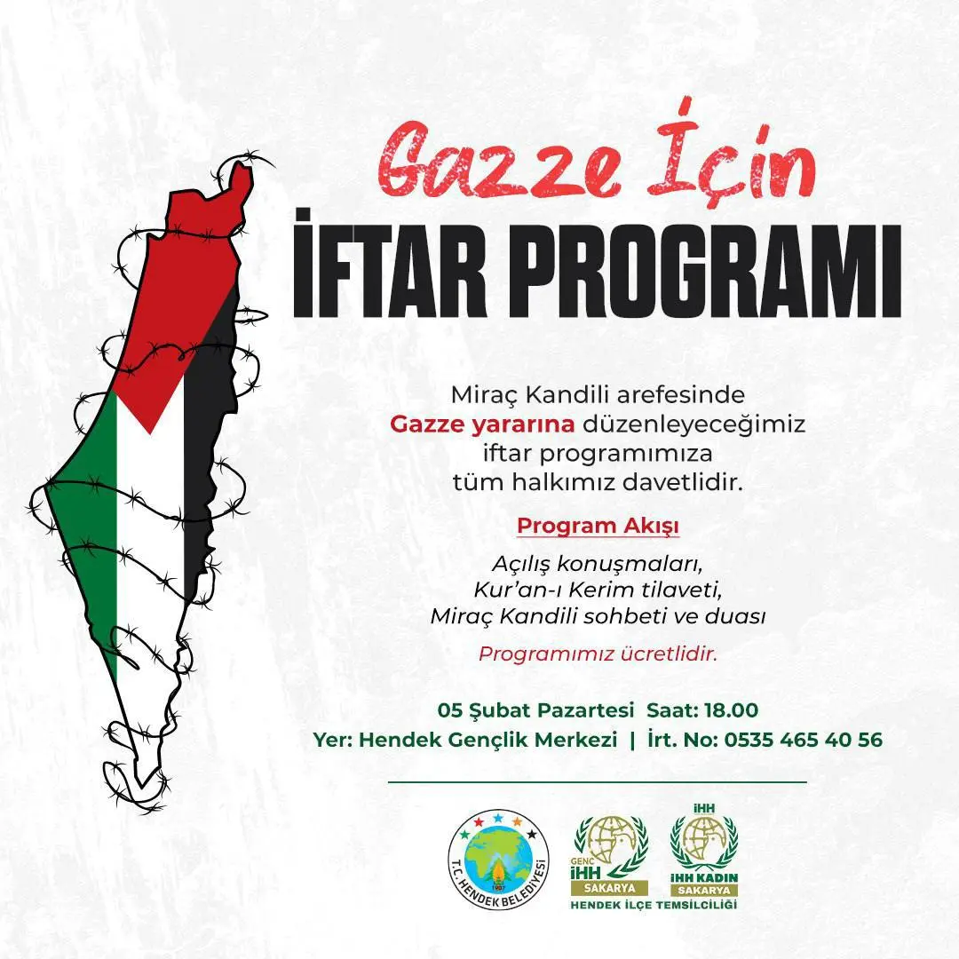 Haber: GAZZE İÇİN İFTAR PROGRAMI - Öne Çıkan