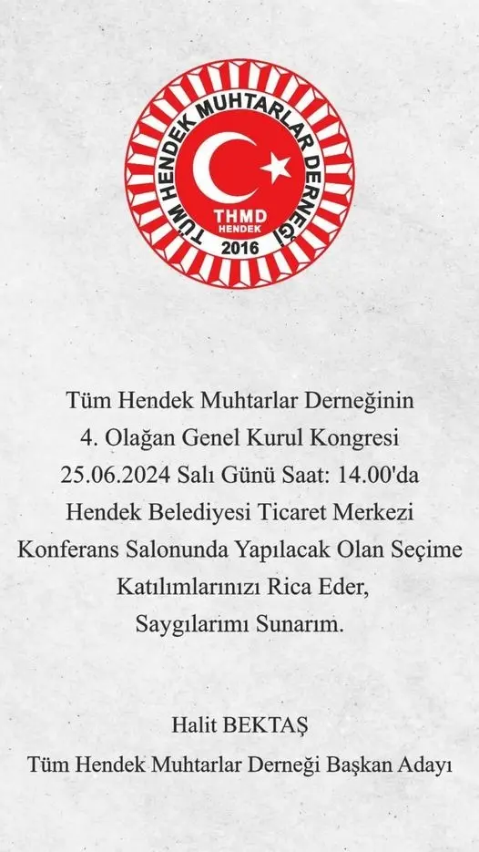 Haber: Muhtarlar Derneği Kongresine Davet - Galeri-1