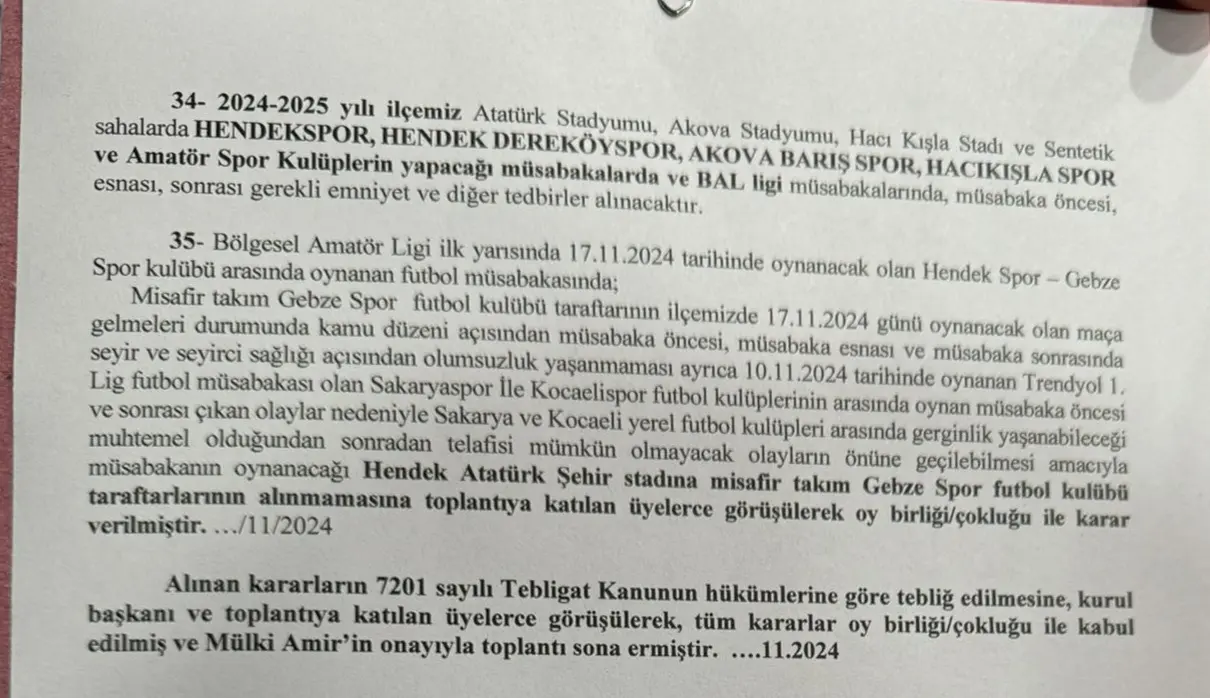 Haber: Gebzespor Taraftarı Hendekspor Maçına alınmayacak - Öne Çıkan