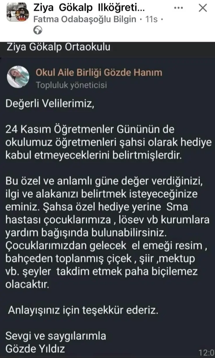 Haber: ZİYA GÖKALP  ORTA OKULU ÖĞRETMENLERİNDEN ÖRNEK DAVRANIŞ - Öne Çıkan