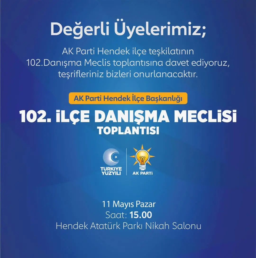 Haber: Ak Parti Hendek Genişletilmiş Danışma Meclis Toplantısına Davet - Öne Çıkan