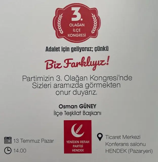 HÜDAVERDİ BAHADIR VE EKİBİ YENİDEN REFAH PARTİSİNDE