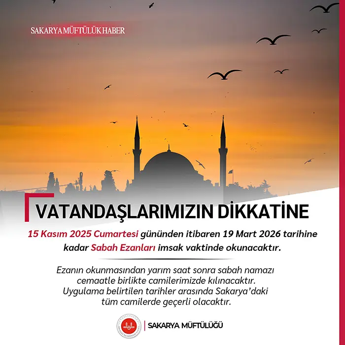 Haber: Sakarya’da sabah ezanı düzenlemesi - Öne Çıkan