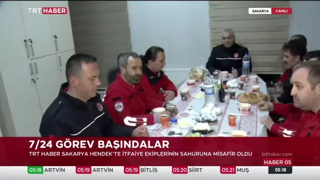 Hayat Arama Kurtarma ve Hendek İtfaiyesi'nden Ortak Sahur, O Anlar TRT Haber'de