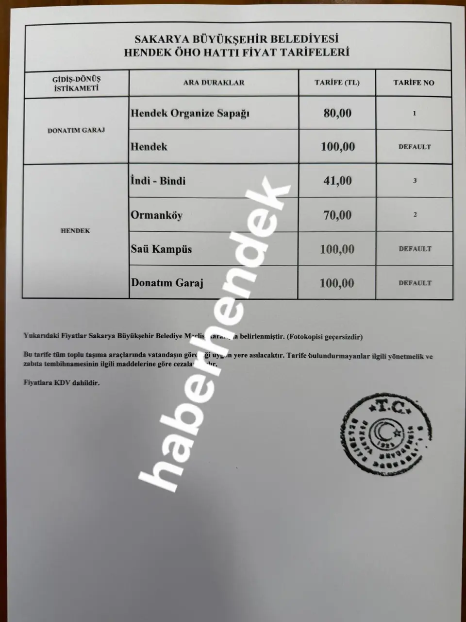 Haber: Hendek Adapazarı hattında yeni tarife - Öne Çıkan