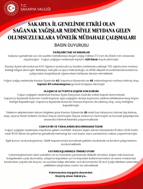 Valilikten duyuru