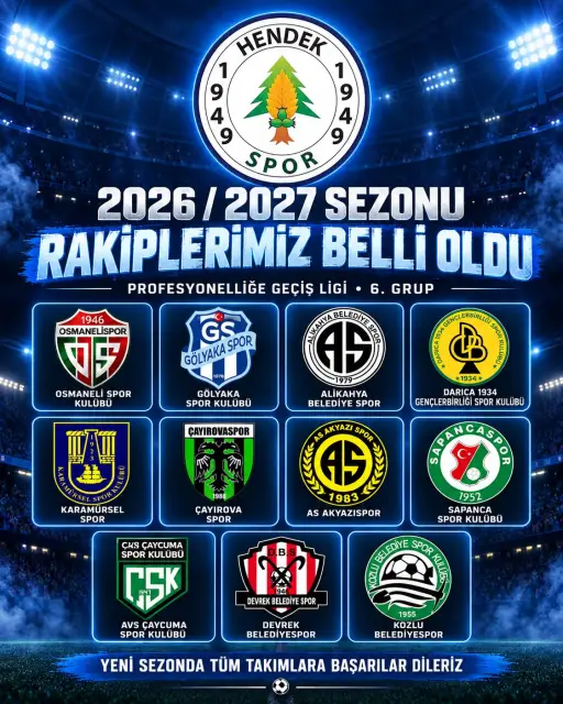 Hendekspor’un Rakipleri Belli Oldu