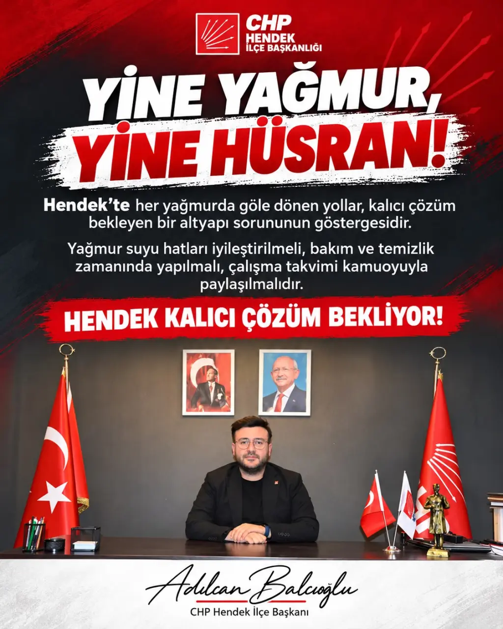 Haber: Balcıoğlu; Her yağışta aynı sorunları yaşamak kaderimiz mi - Öne Çıkan