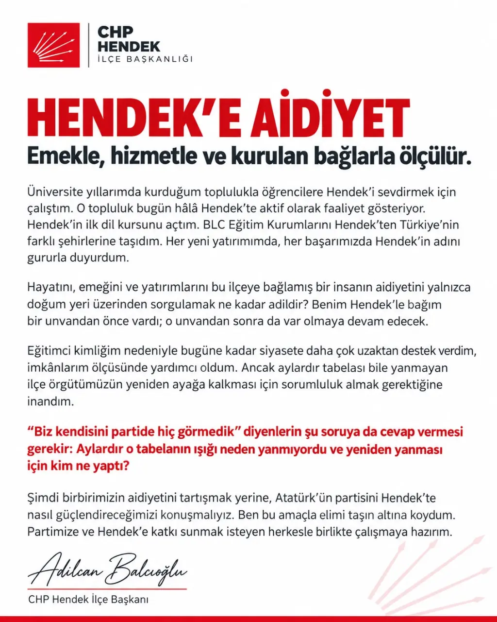 Haber: Balcıoğlu; aidiyet, yalnızca doğum yeriyle değil; emekle, hizmetle ve kurulan bağlarla ölçülür - Öne Çıkan