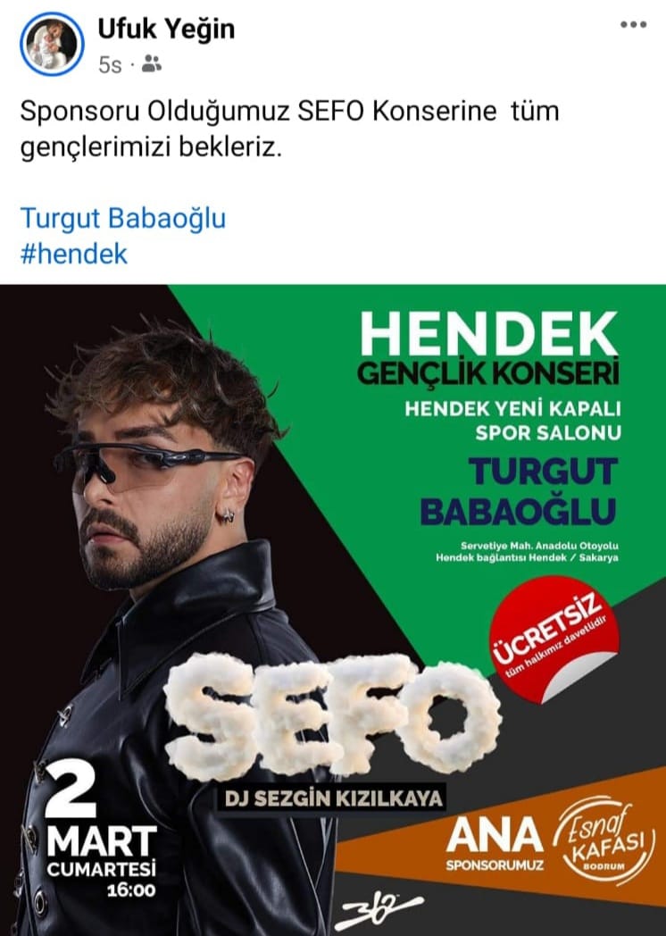 Hendekli iş insanı Sefo'yu Hendek'e getiriyor