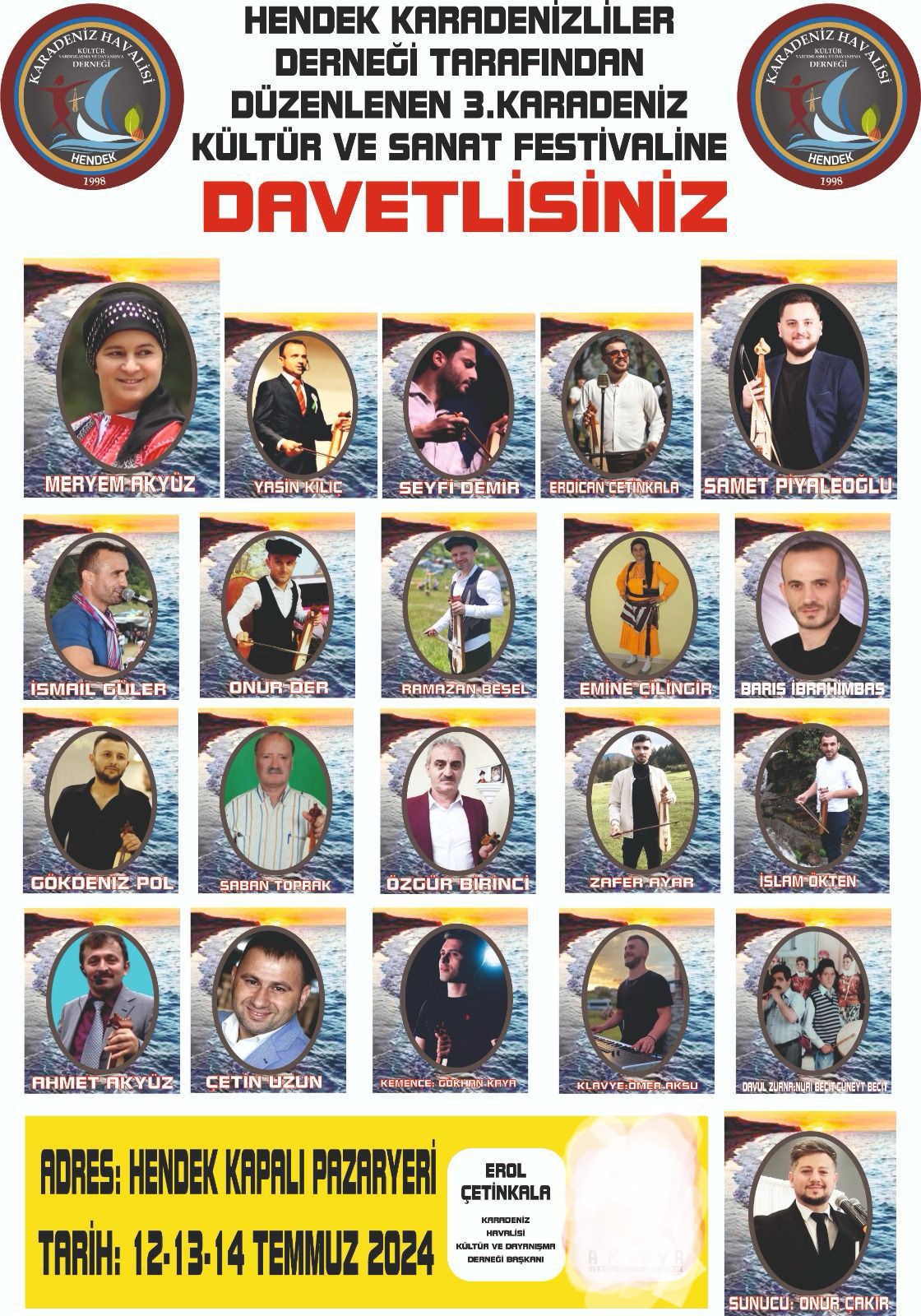 Karadeniz Kültür ve Sanat Festivaline davet