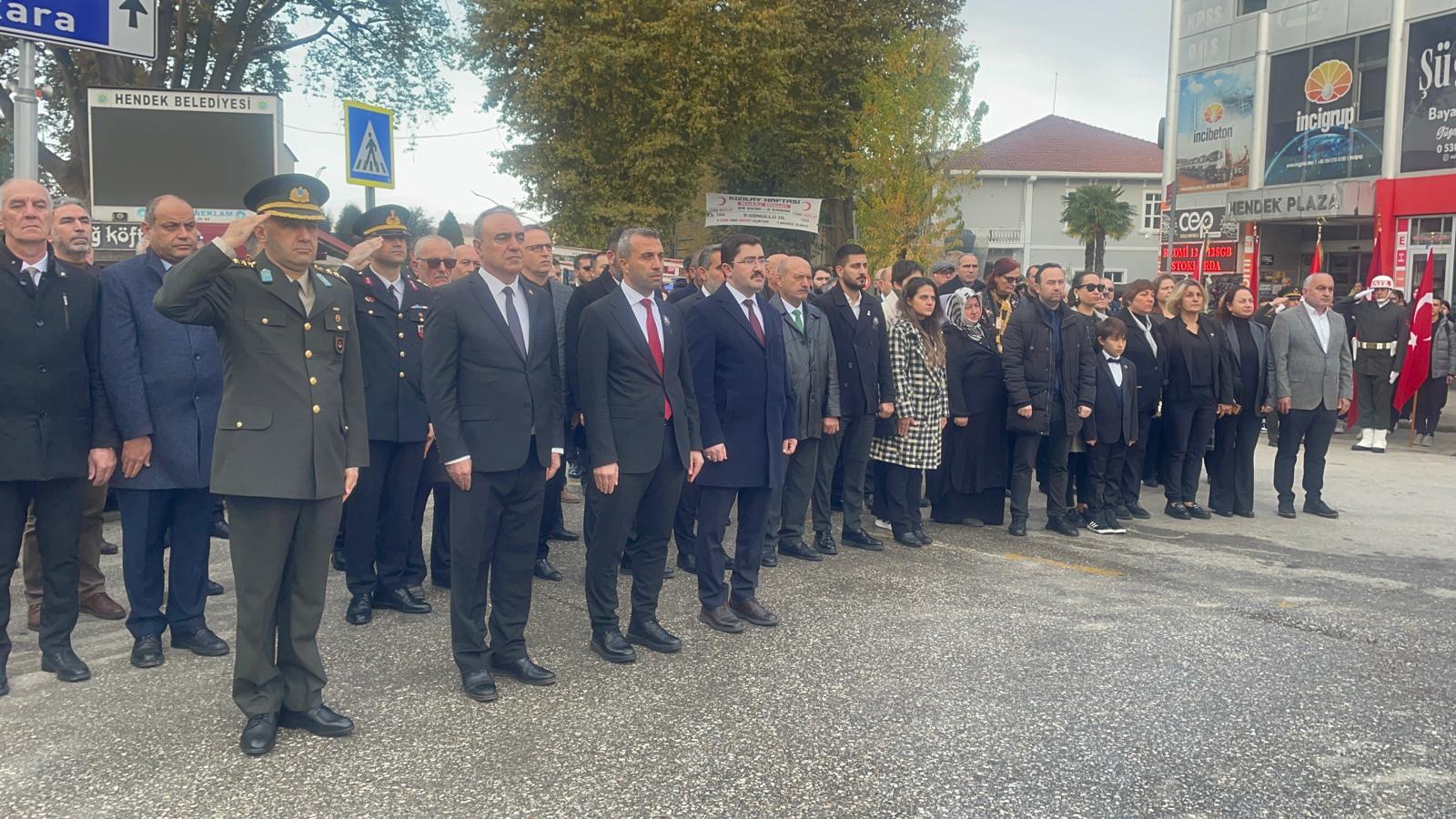 Atatürk’ün ebediyete intikalinin 86. yıldönümü Hendek’te törenle anıldı