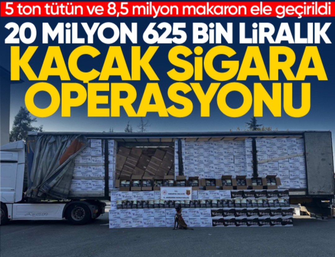 20 milyon 625 bin liralık kaçak sigara operasyonu