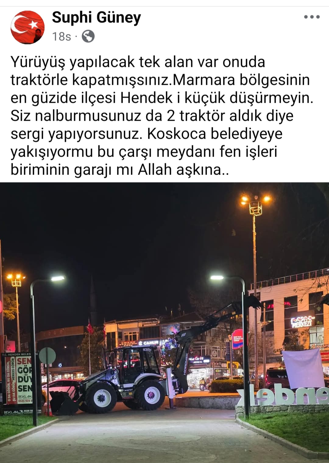 Milletvekili Adayı Güney; çarşı meydanı fen işleri biriminin garajı mı