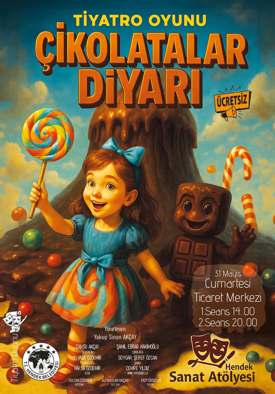 Hendek Sanat Atölyesi’nden Yeni Bir Başarı: Çikolatalar Diyarı Sahnedeydi