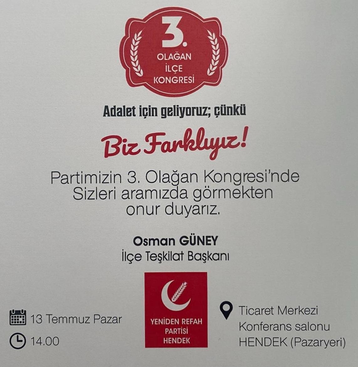 HÜDAVERDİ BAHADIR VE EKİBİ YENİDEN REFAH PARTİSİNDE