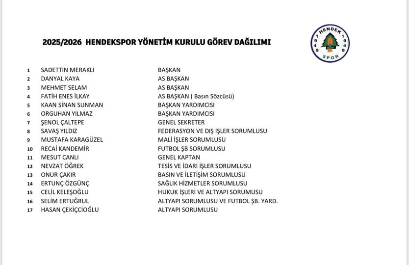 Hendekspor'da görev dağılımı yapıldı