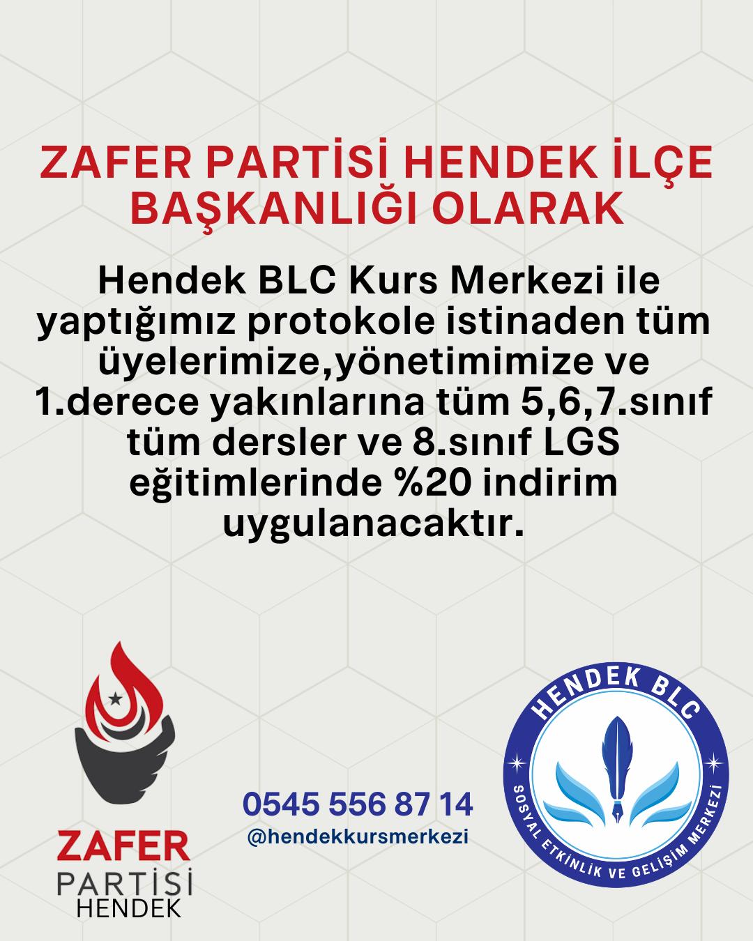 Zafer Partisi Hendek İlçe Teşkilatı önemli bir iş birliğine imza attı