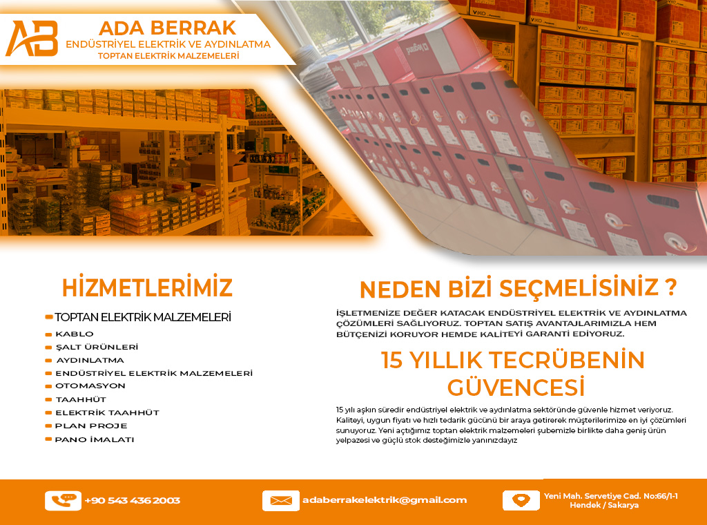 Ada Berrak Elektrik Hendek Şubesi Yenilenen Yüzüyle Hizmete Açılıyor
