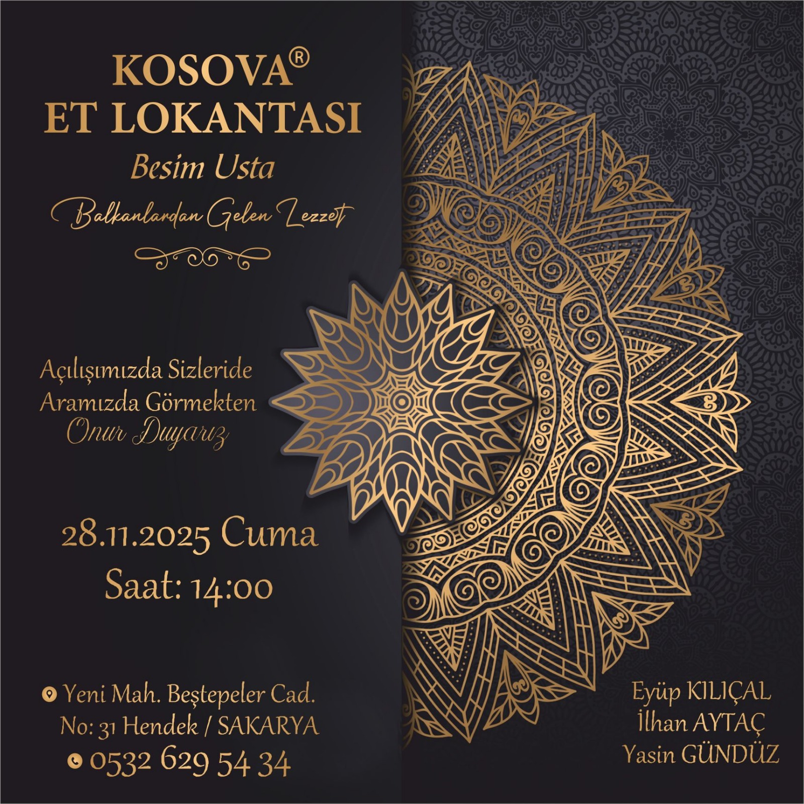 Kosova Et Lokantası hizmete açılıyor