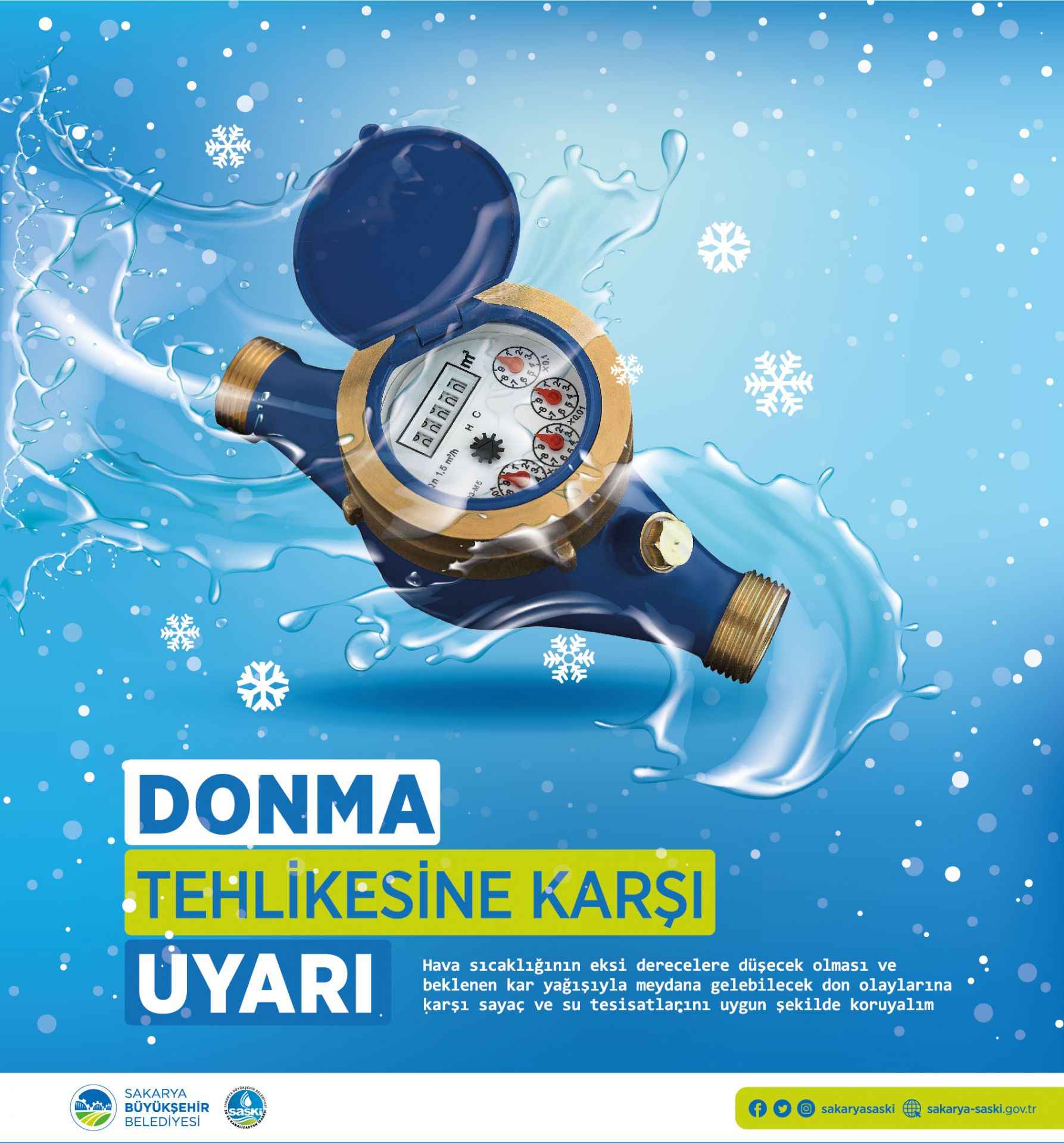 SASKİ sayaç ve su tesisatlarının donma riskine karşı alınacak tedbirleri açıkladı