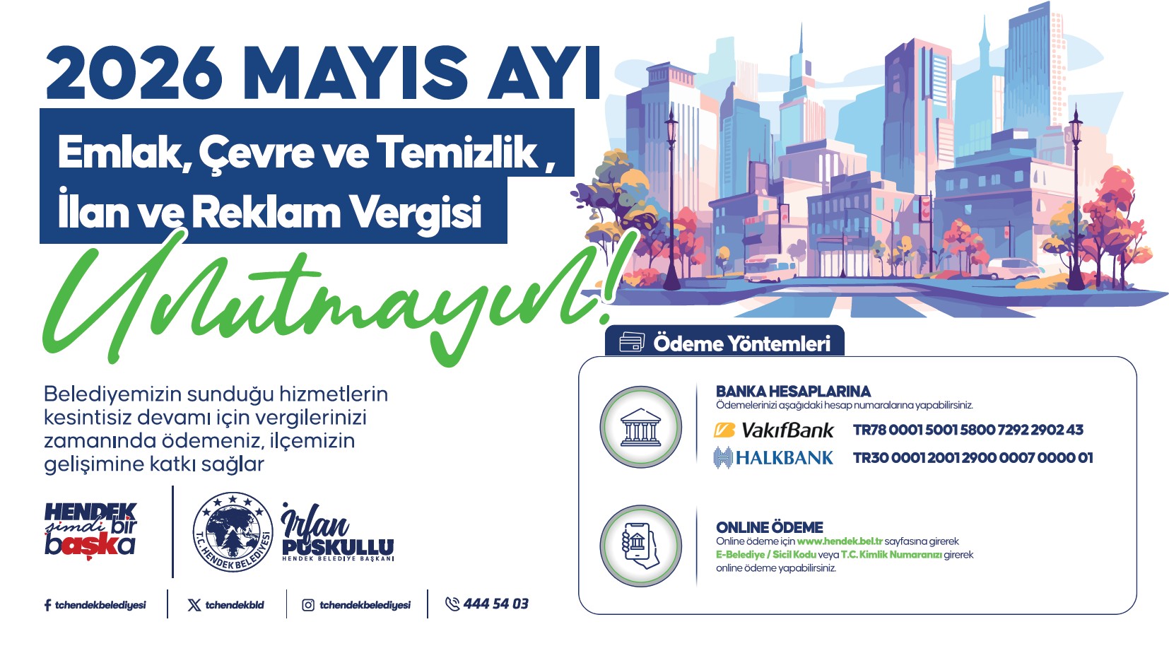 HENDEK BELEDİYESİNDEN ÇTV UYARISI