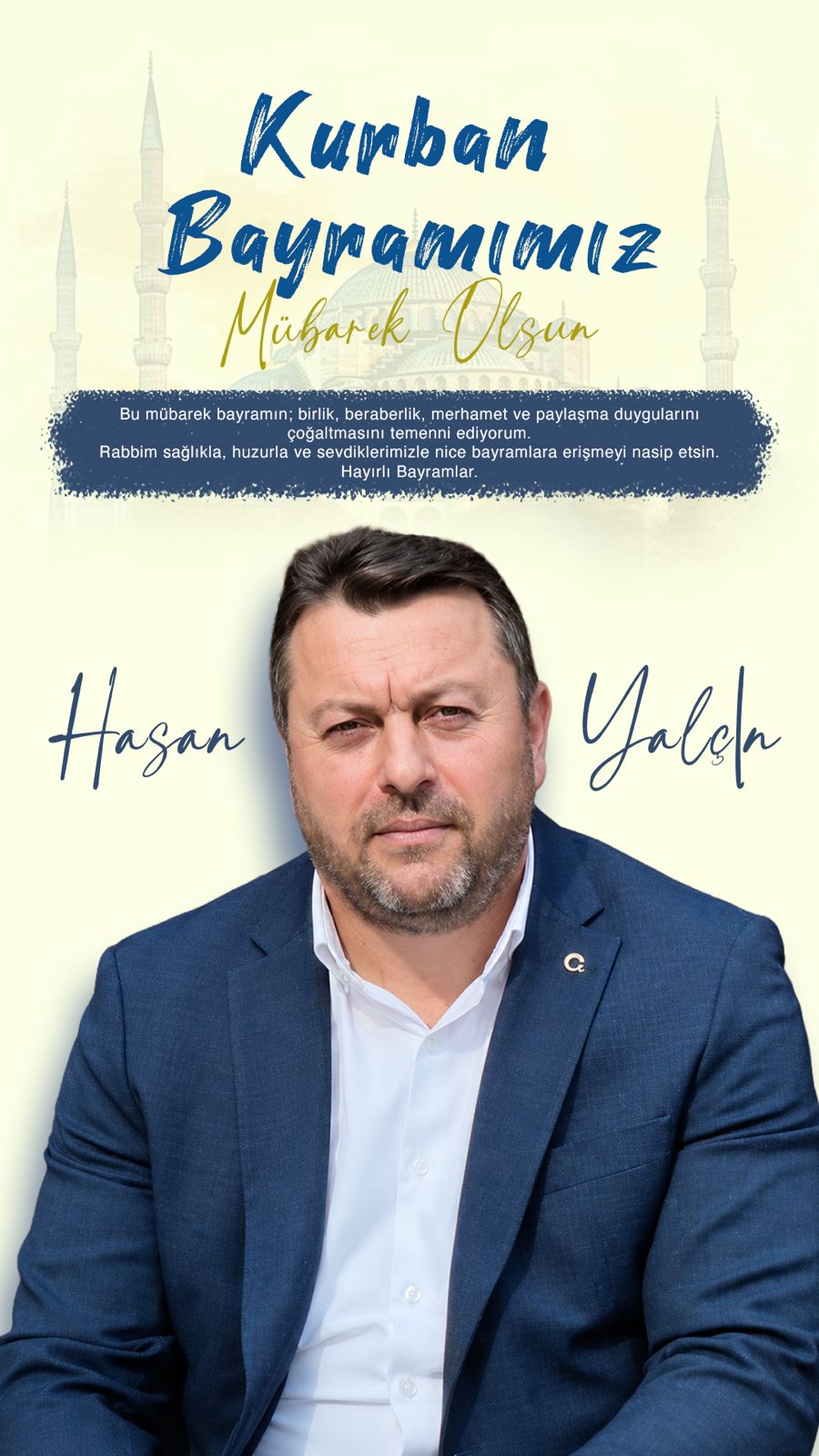 Din görevlileri yardımlaşma ve koruma derneği başkanı Hasan Yalçın'dan Kurban Bayramı mesajı
