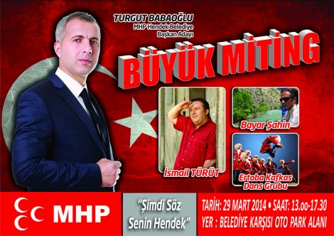 Mhp hendek'ten büyük mitinge davet