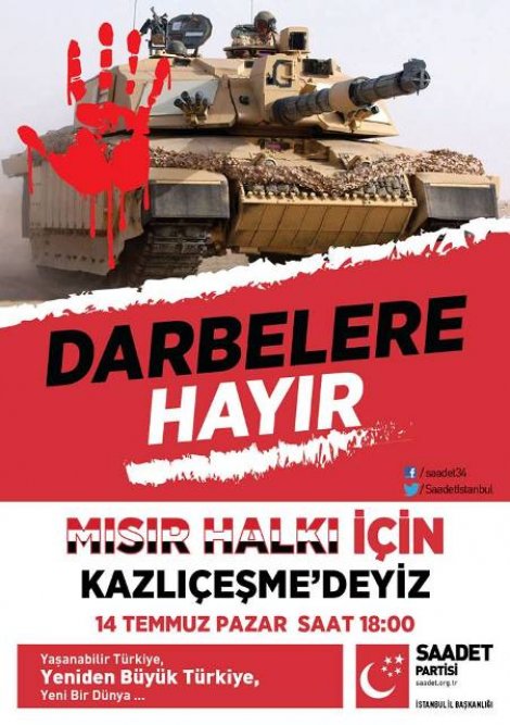 Saadet partisinden \"darbelere hayir\" mitingi