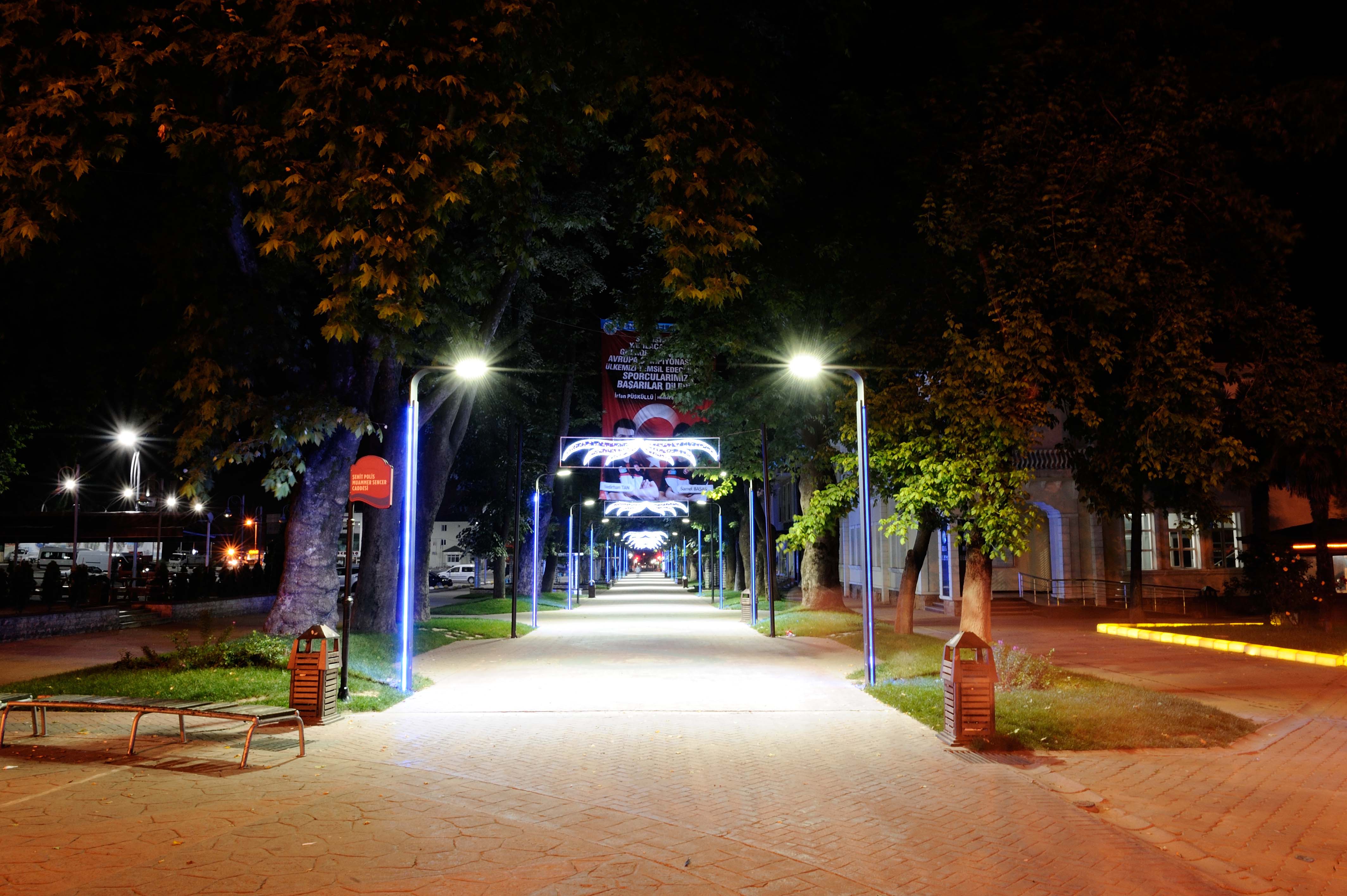 Muammer Sencer Caddesi ışıklandırıldı