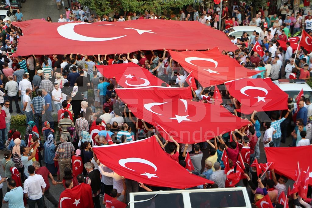 BİNLERCE KİŞİ ŞEHİTLERE SAYGI, TERÖRE LANET YÜRÜYÜŞÜNE KATILDI