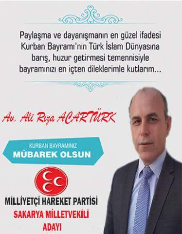 MHP Milletvekili Adayı Acartürk; Kurban Bayramınız Mübarek Olsun