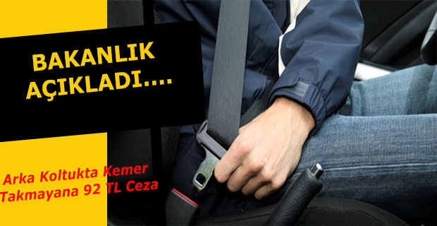 Arka Koltukta Kemer Takmayana Ceza