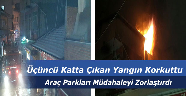 Üçüncü Katta Çıkan Yangın Korkuttu