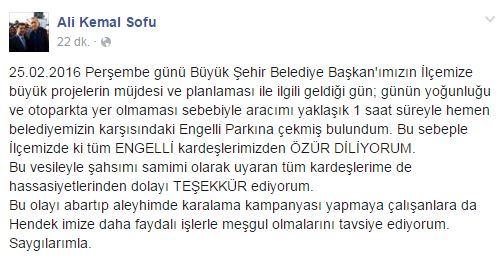 AK Parti İlçe Başkanı Özür Diledi