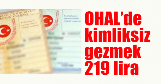 Kimlik Bulundurmamanın Cezası: 219 Tl
