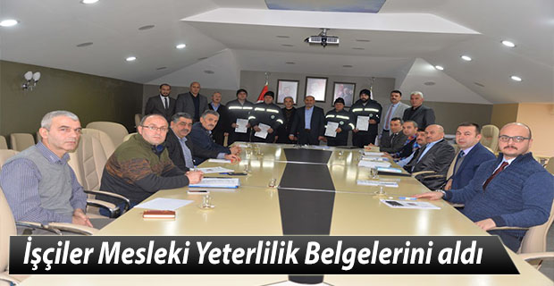 İşçiler Mesleki Yeterlilik Belgelerini aldı