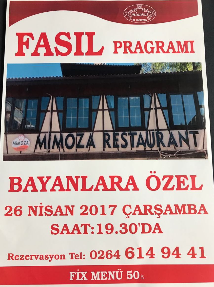 Mimoza Restaurant’tan Bayanlara Özel Fasıl Programı