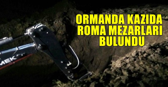 Kazı yaparken Roma mezarları bulundu