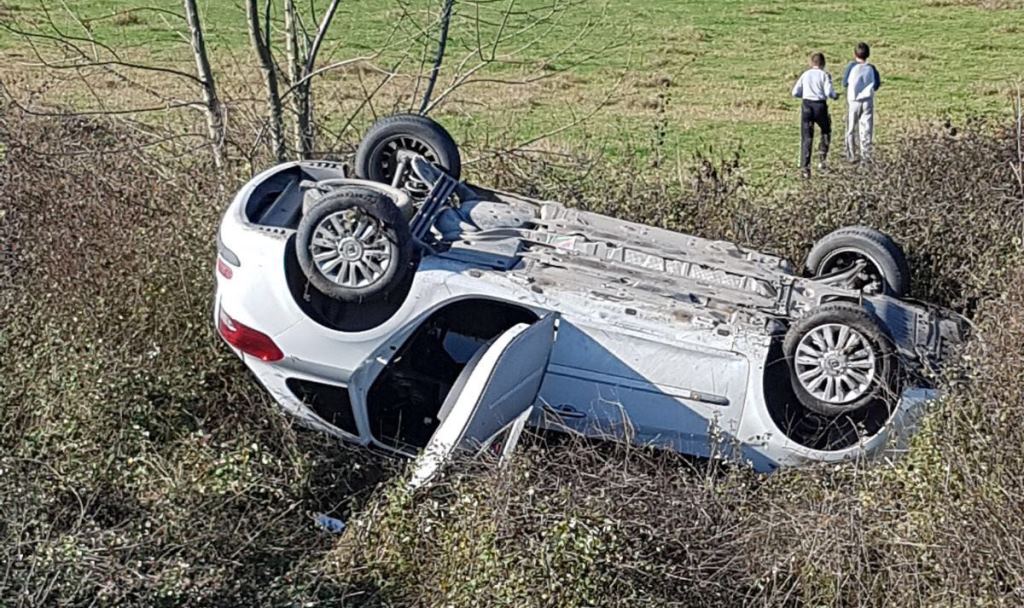 Hayvana Çarpmamak İçin Direksiyonu Kırdı, Takla Attı
