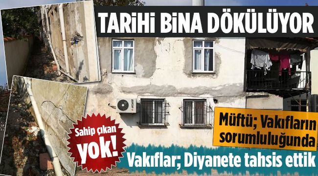 TARİHİ BİNA DÖKÜLÜYOR