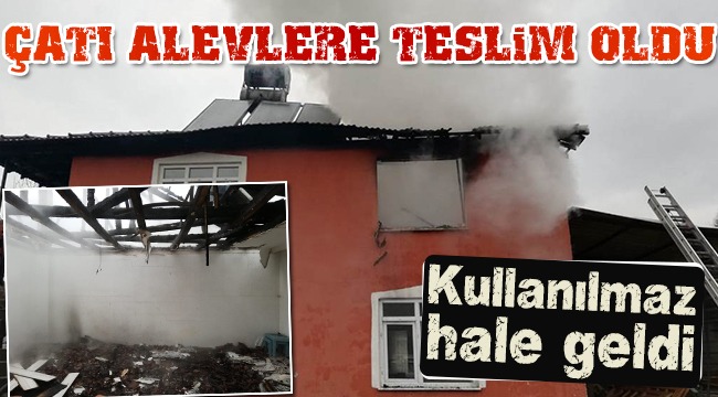 Hendek'te Yangın Çatı Katı Alevlere Teslim Oldu